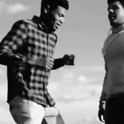 Two Men Black And White One Wearing Headphones GIF