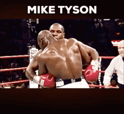 Two Men Boxing In Ring With Mike Tyson GIF