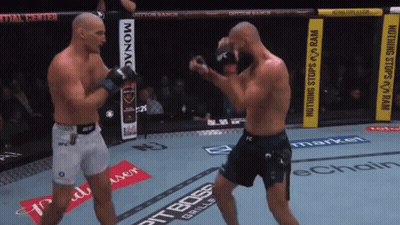 Two Men Boxing In Ring With Nothing Stops Ram Banner GIF