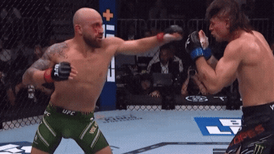 Two Men Boxing One In UFC Shorts GIF