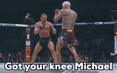 Two Men Boxing Ring Got Your Knee Michael GIF