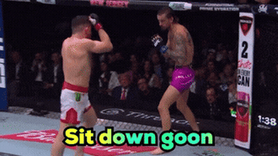 Two Men Boxing Ring Sit Down Goon GIF