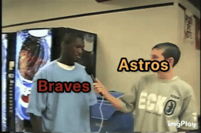 Two Men Braves And Astros Shirts GIF