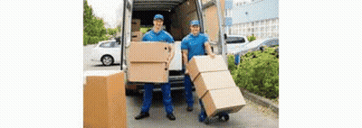 Two Men Carrying Boxes GIF