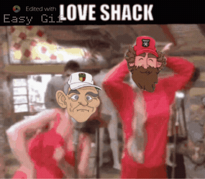 Two Men Cartoon Love Shack GIF