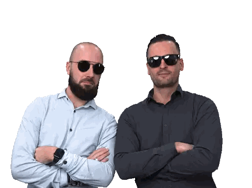 Two Men Crossed Arms Sunglasses Sticker