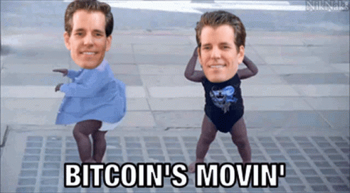 Two Men Dancing Bitcoin's Movin GIF