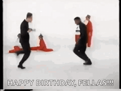 Two Men Dancing Happy Birthday Fellas GIF