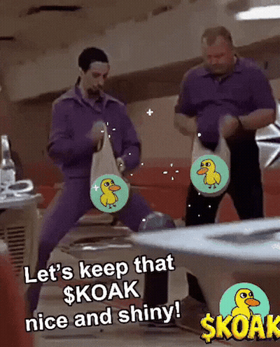 Two Men Dancing In Bowling Alley Saying Let's Keep That Koak Nice And Shiny GIF