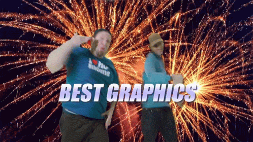 Two Men Dancing In Front Of Fireworks Saying Best Graphics GIF