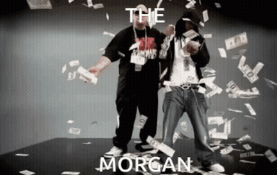 Two Men Dancing In Front Of Money GIF