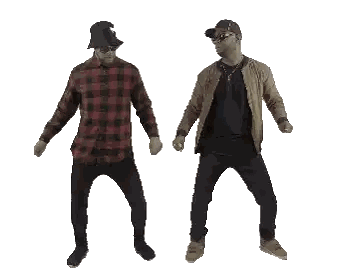 Two Men Dancing In Hats And Sunglasses Sticker