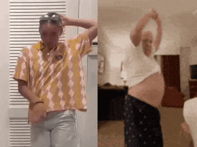 Two Men Dancing In Plaid And White Shirts GIF