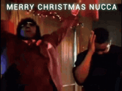 Two Men Dancing Merry Christmas Nucca GIF
