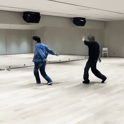 Two Men Dancing On Floor Numbers 1-5 GIF