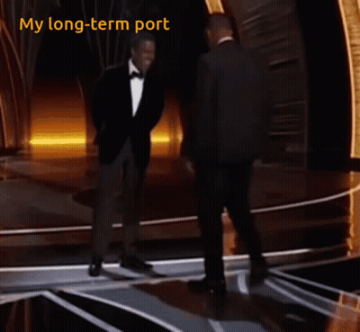 Two Men Dancing On Stage Caption My Long Term Port GIF