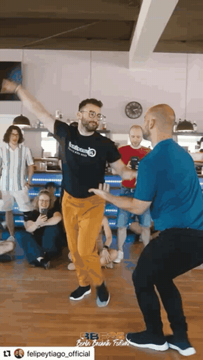 Two Men Dancing On Stage Felipe Y Tiago Rolerotation GIF