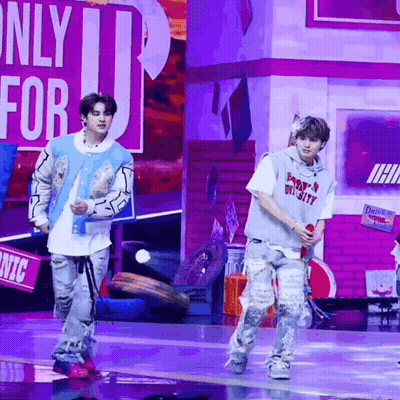 Two Men Dancing On Stage Saying Only For U GIF