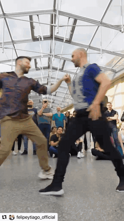 Two Men Dancing Sponsored By Felipetytiago_official GIF