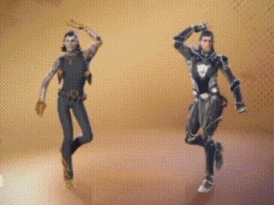 Two Men Dancing Together In Video Game GIF