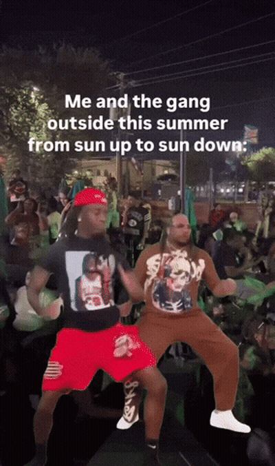 Two Men Dancing With Crowd Me And The Gang GIF