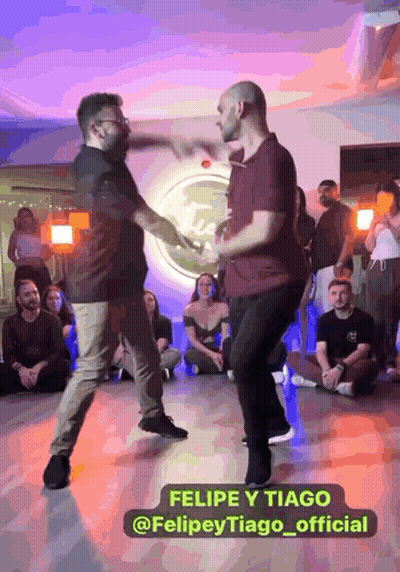 Two Men Dancing With Felipe Y Tiago @Felipeytiago_official GIF