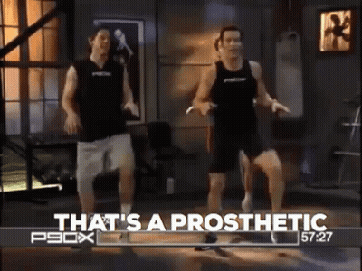 Two Men Dancing With That's A Prosthetic GIF