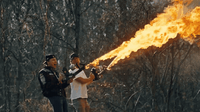 Two Men Drinking Fire-Breathing GIF