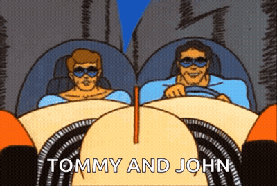 Two Men Driving Car With Tommy And John GIF