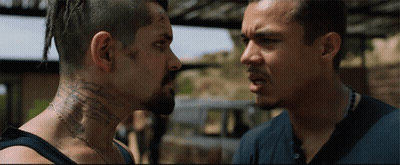 Two Men Eye Contact Neck Tattoo I Love You GIF