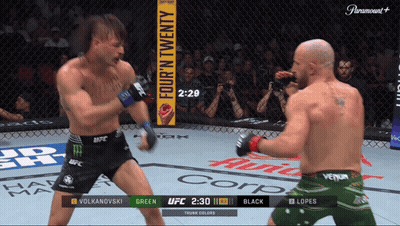 Two Men Fighting Boxing Ring Four N Twenty GIF
