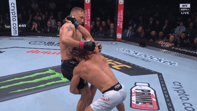 Two Men Fighting Boxing Ring Moicano GIF