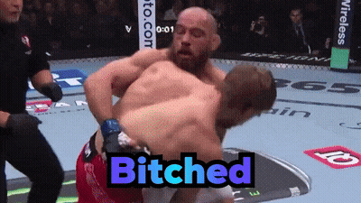 Two Men Fighting In Boxing Match Saying Bitched GIF