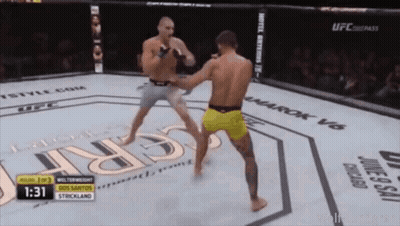 Two Men Fighting In Boxing Ring GIF