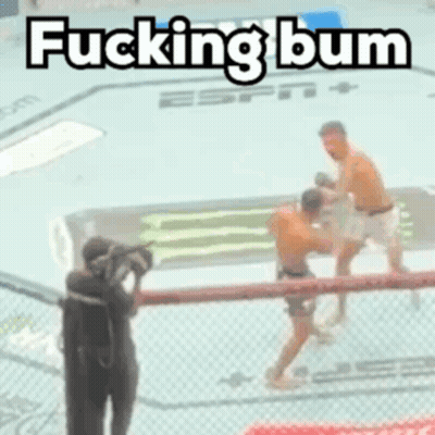 Two Men Fighting In Boxing Ring GIF