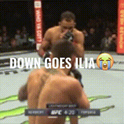 Two Men Fighting In Boxing Ring Down Goes Ilia GIF