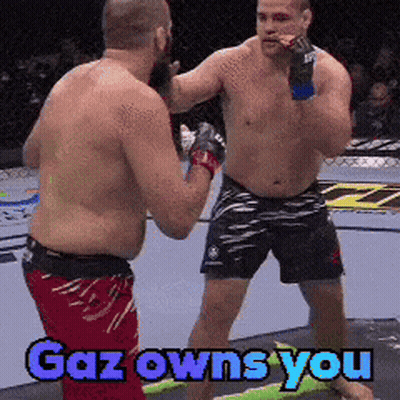 Two Men Fighting In Boxing Ring Gaz Owns You GIF