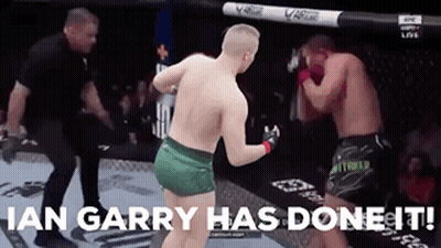 Two Men Fighting In Boxing Ring Ian Garry Has Done It GIF