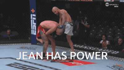 Two Men Fighting In Boxing Ring Jean Has Power GIF