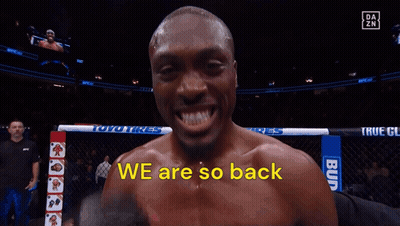 Two Men Fighting In Boxing Ring Moicano Extremely Weak To The Body GIF