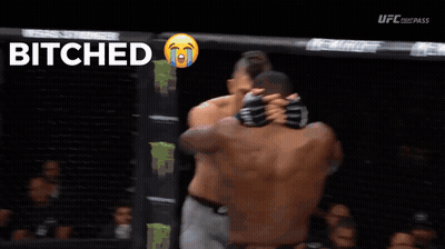 Two Men Fighting In Boxing Ring Saying Bitches GIF