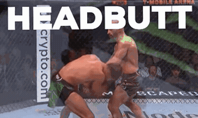 Two Men Fighting In Boxing Ring Saying Headbutt GIF