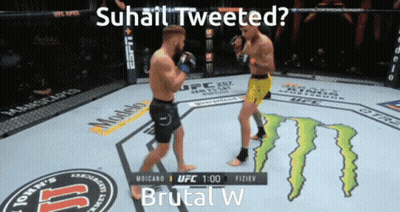 Two Men Fighting In Boxing Ring Suhail Tweeted GIF
