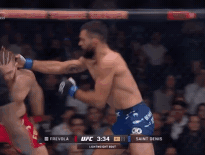 Two Men Fighting In Boxing Ring UFC 3:34 GIF