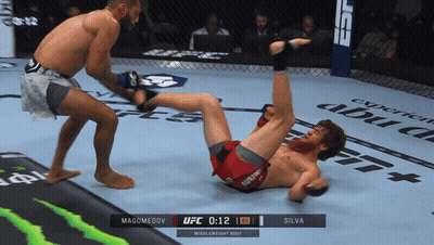 Two Men Fighting In Boxing Ring UFC On ESPN GIF
