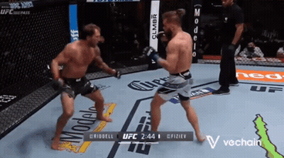 Two Men Fighting In Boxing Ring UFC GIF