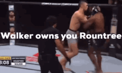 Two Men Fighting In Boxing Ring Walker Owns You Roundtree GIF