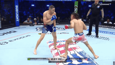 Two Men Fighting In Boxing Ring With Bud Light GIF
