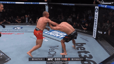 Two Men Fighting In Boxing Ring With Bud Light Ads GIF