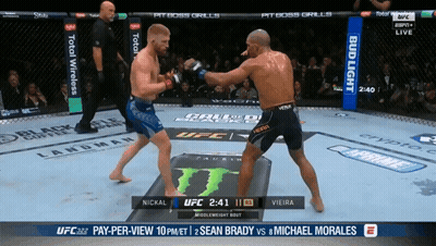 Two Men Fighting In Boxing Ring With Bud Light Ads GIF